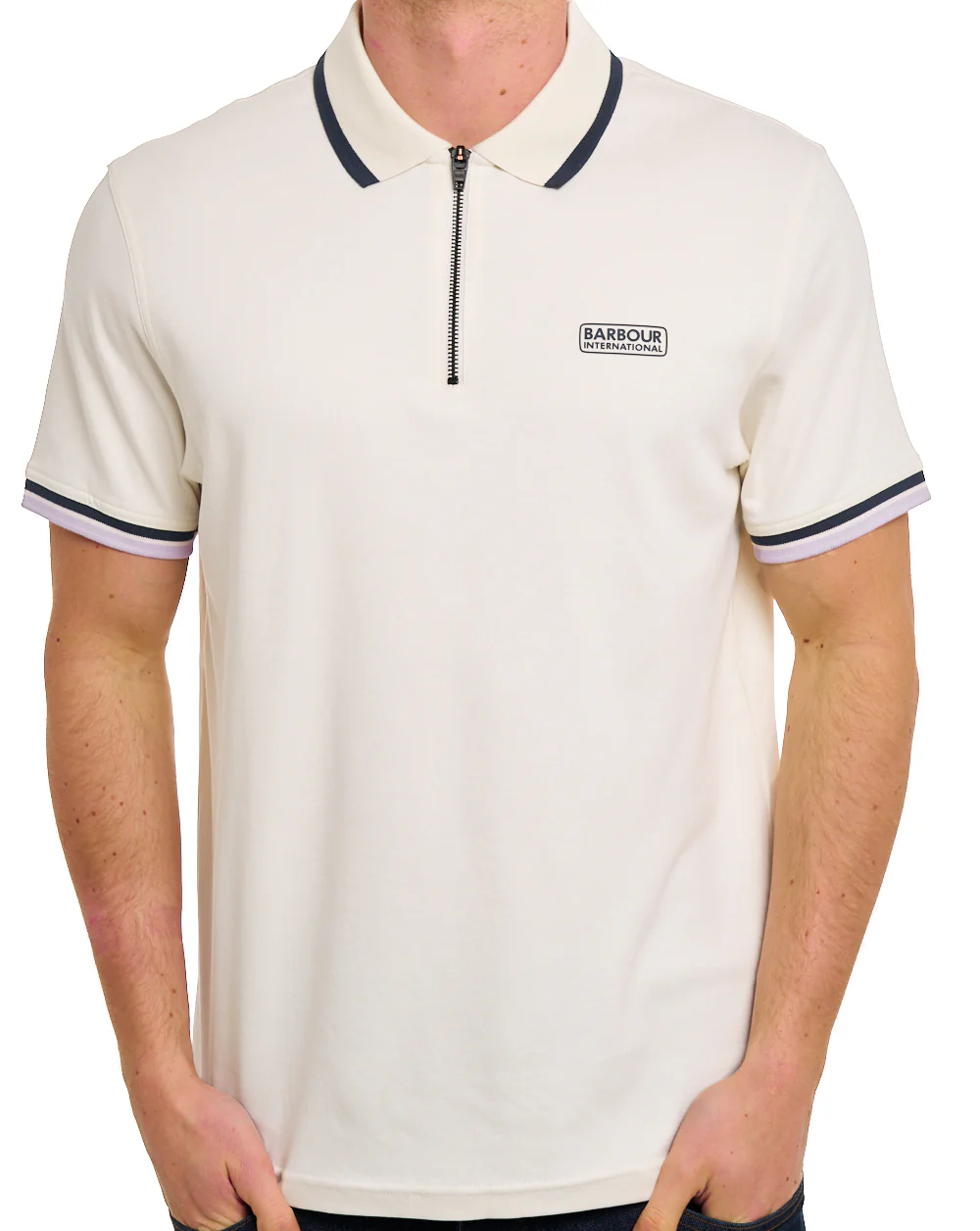Barbour International Panter Interlock Polo Whisper White