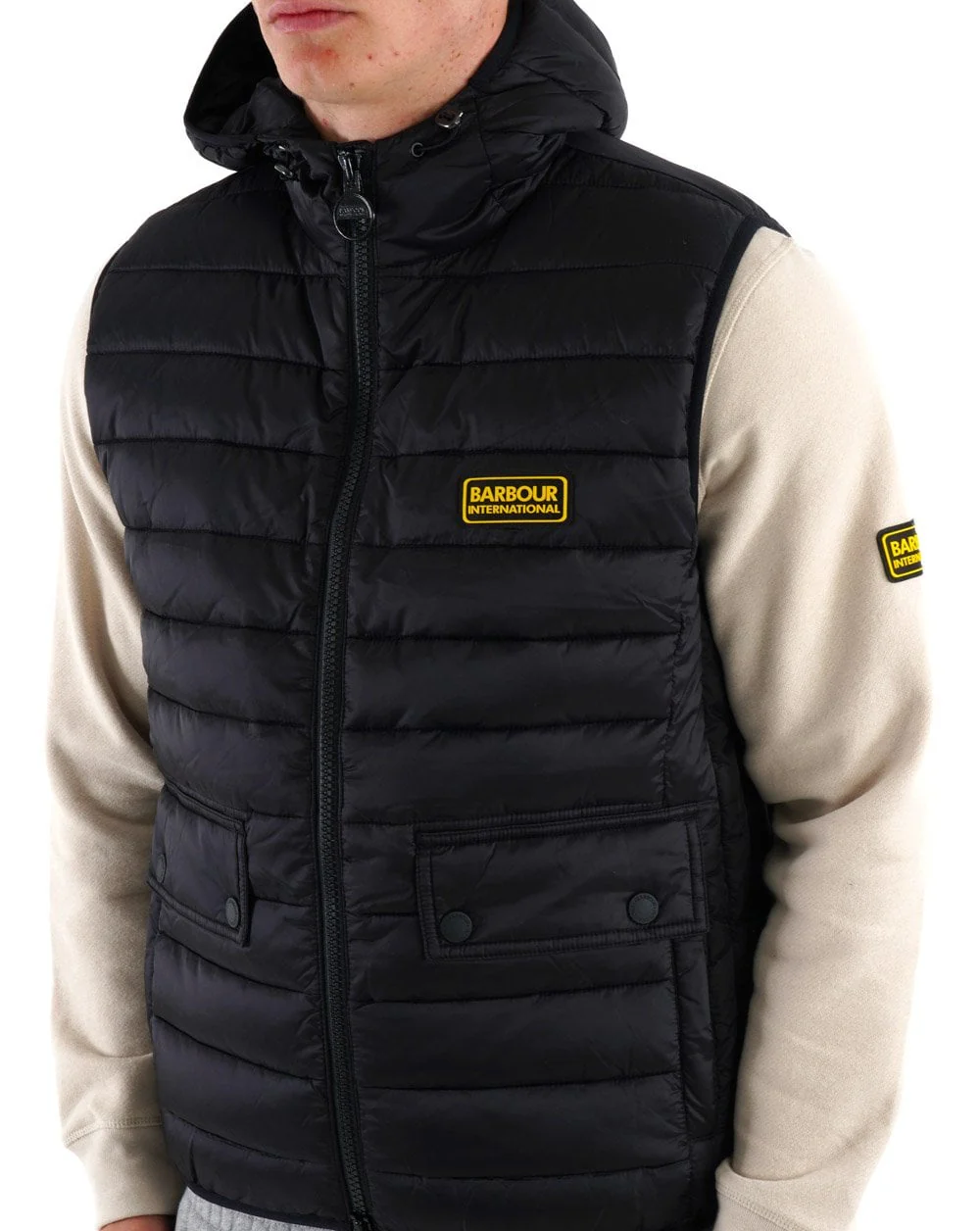 Barbour International Racer Hooded Gilet Black - Image 2