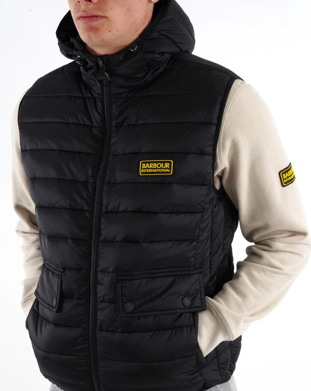 Barbour International Racer Hooded Gilet Black - Image 5