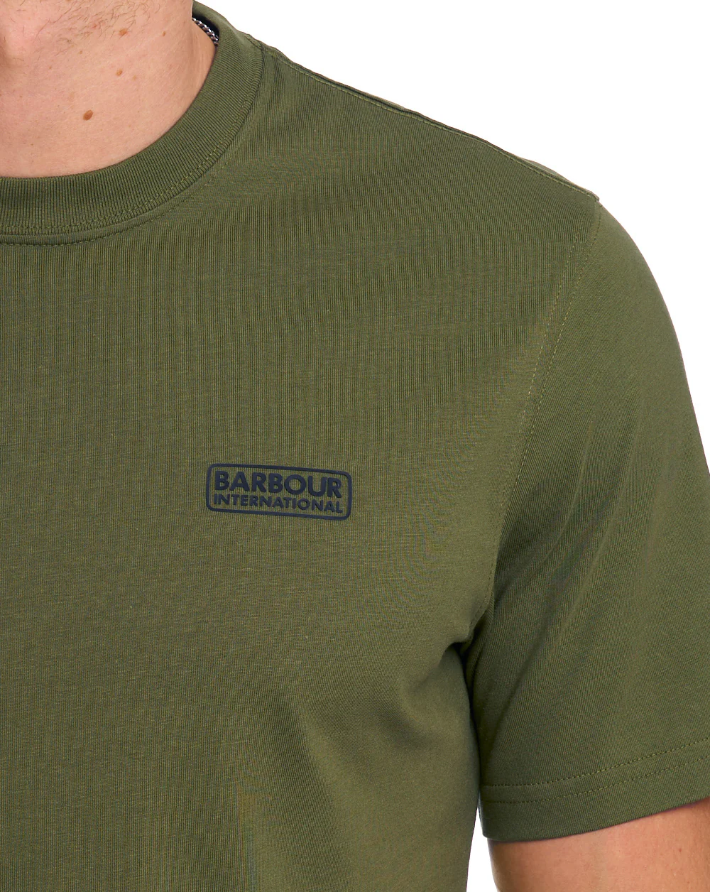 Barbour International Small Logo T Shirt Cable Olive - Image 2