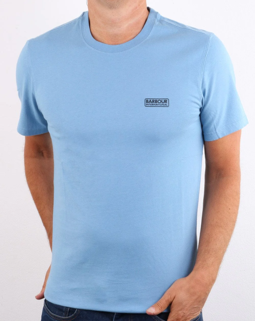 Barbour International Small Logo T-shirt Cool Blue - Image 2