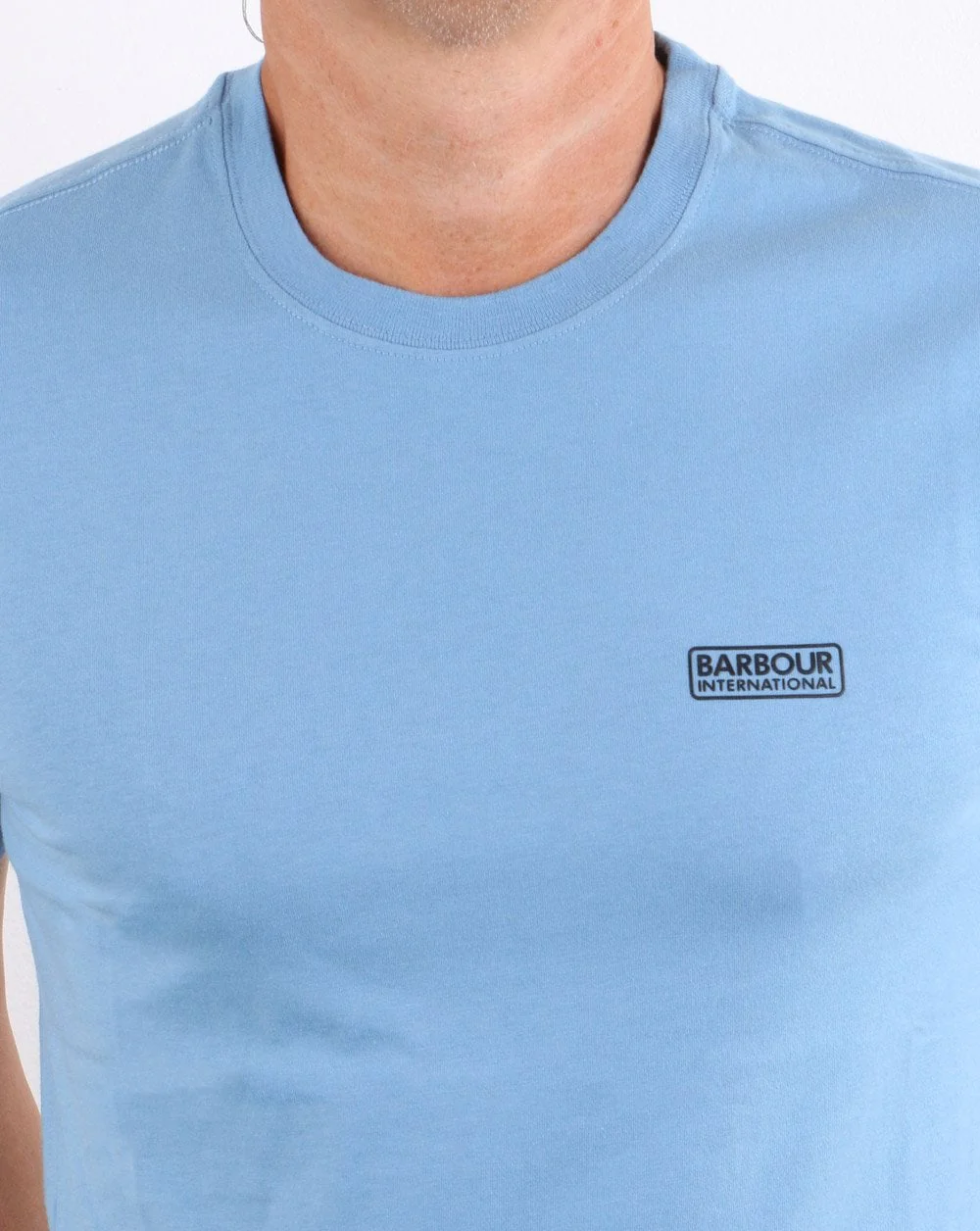 Barbour International Small Logo T-shirt Cool Blue - Image 3