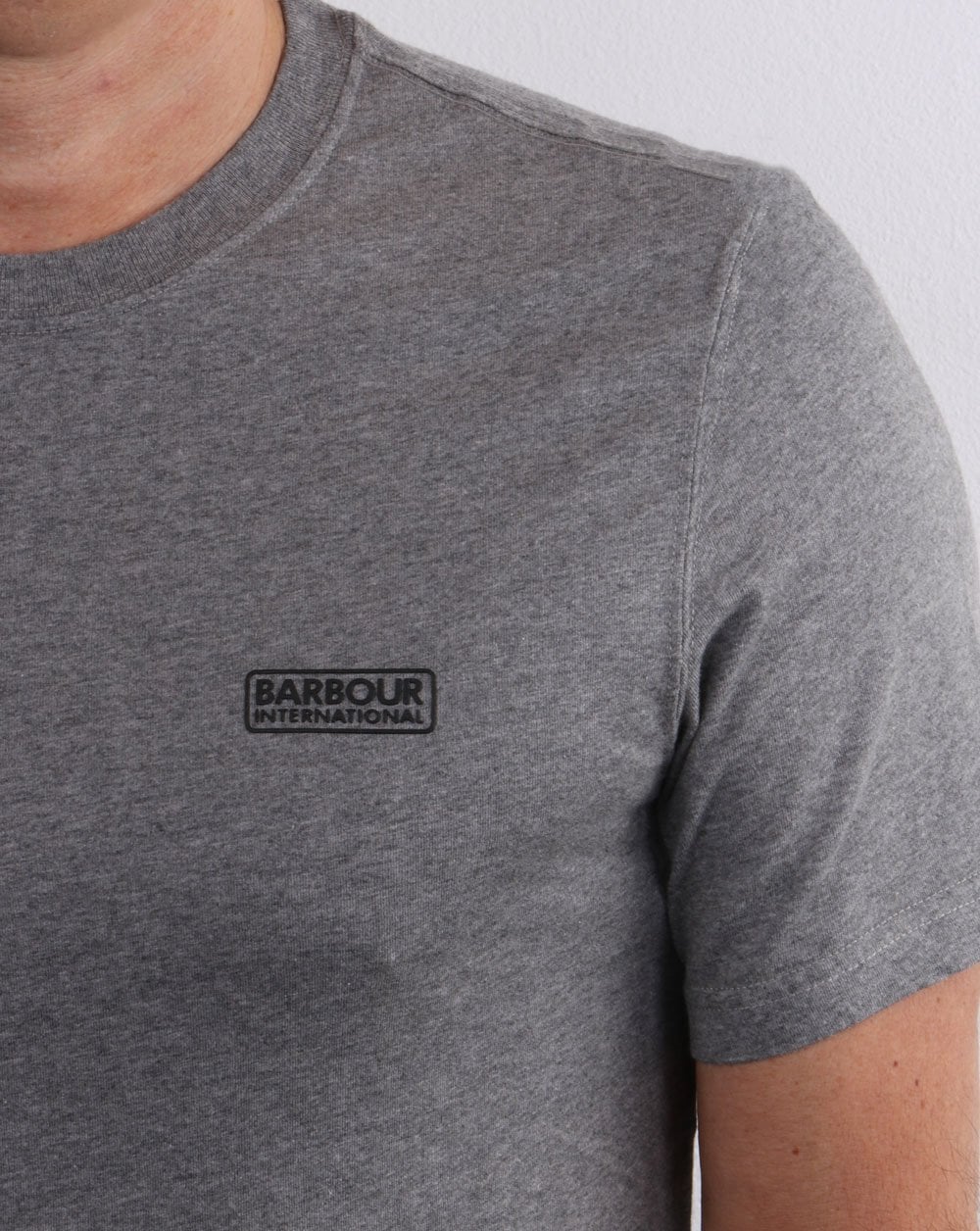Barbour International Small Logo T-shirt Grey - Image 3
