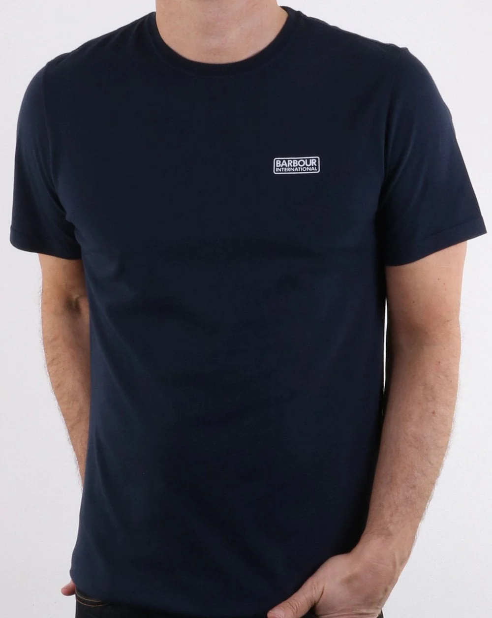 Barbour International Small Logo T'Shirt Navy - Image 2