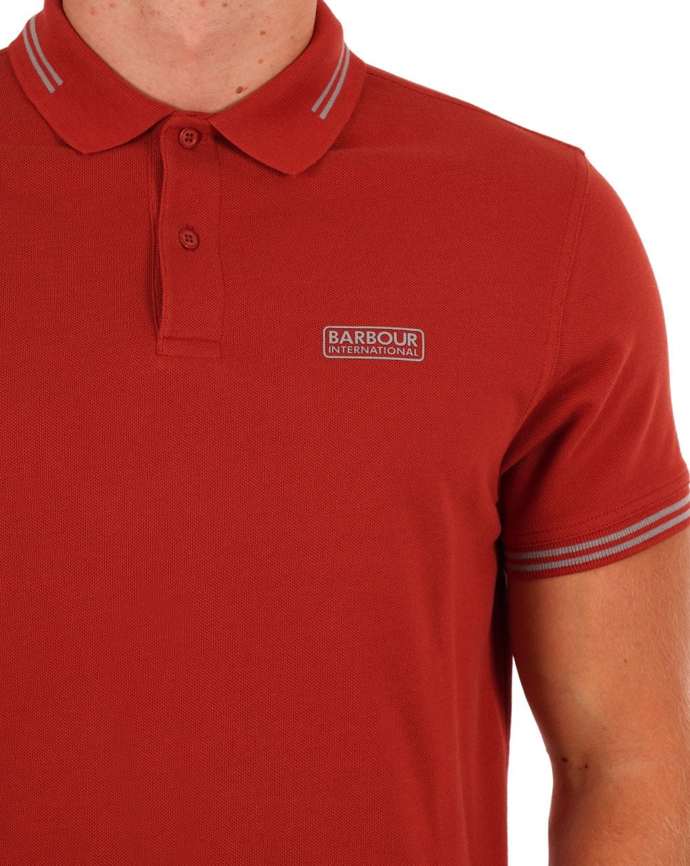 Barbour International Tipped Polo Burnt Orange - Image 2