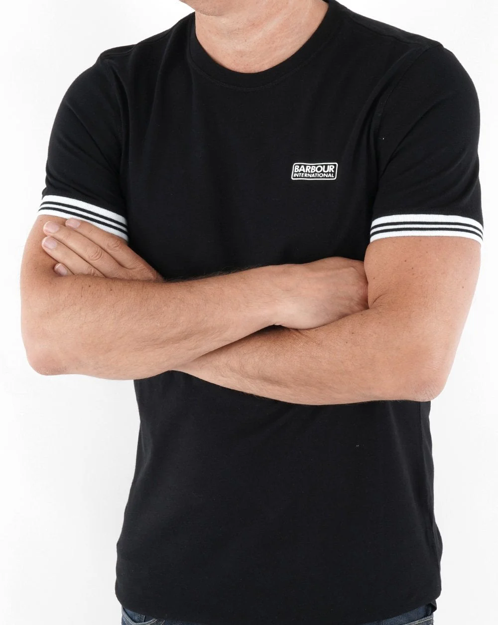 Barbour International Tipped T-shirt Black - Image 3