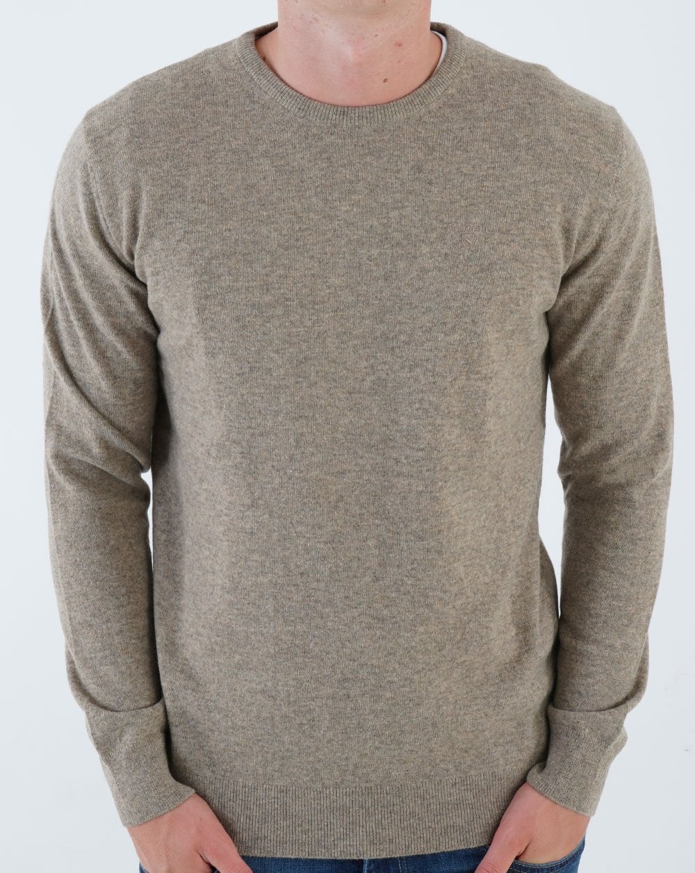 Barbour Lambswool Jumper Fossil - Image 2