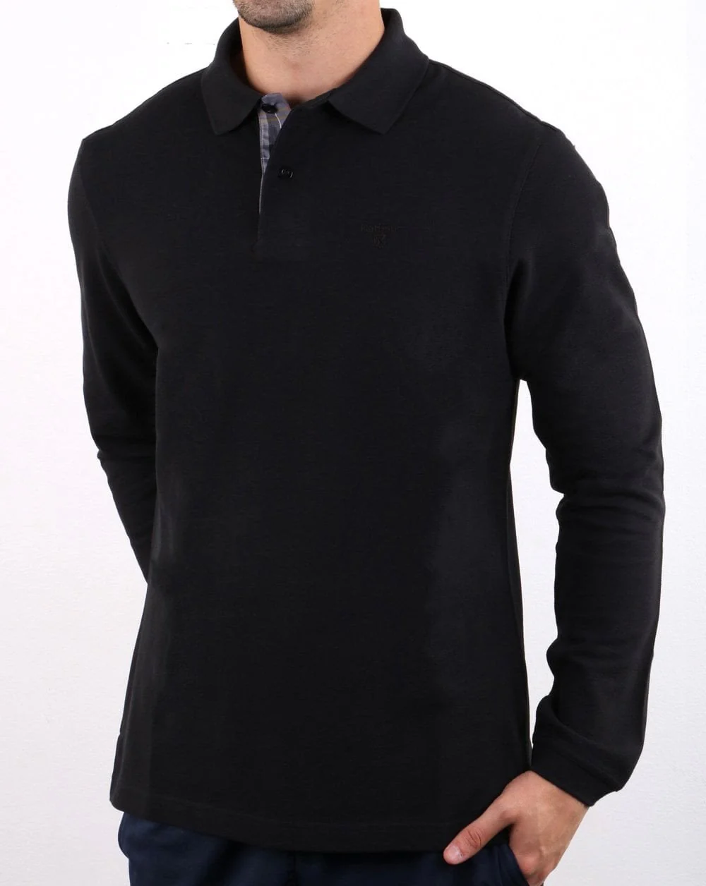 Barbour Long Sleeve Sport Polo Black - Image 3