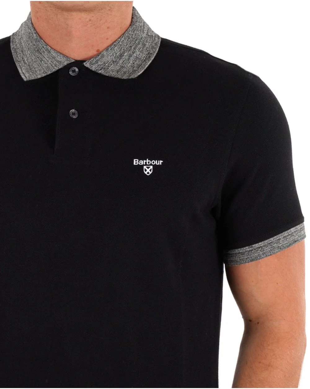 Barbour Marlton Tailored Polo Shirt Black - Image 2
