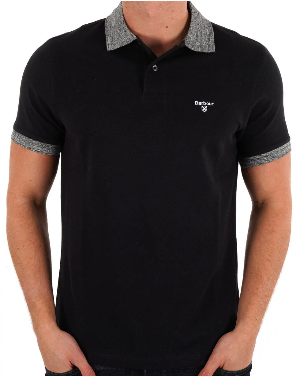 Barbour Marlton Tailored Polo Shirt Black - Image 3