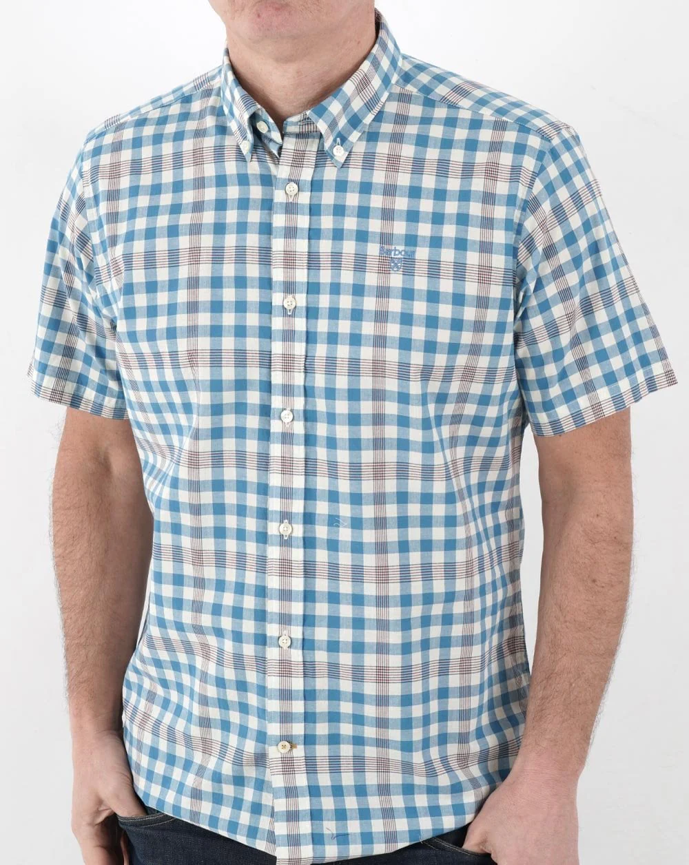 Barbour Middleton Short Sleeve Shirt Blue - Image 3
