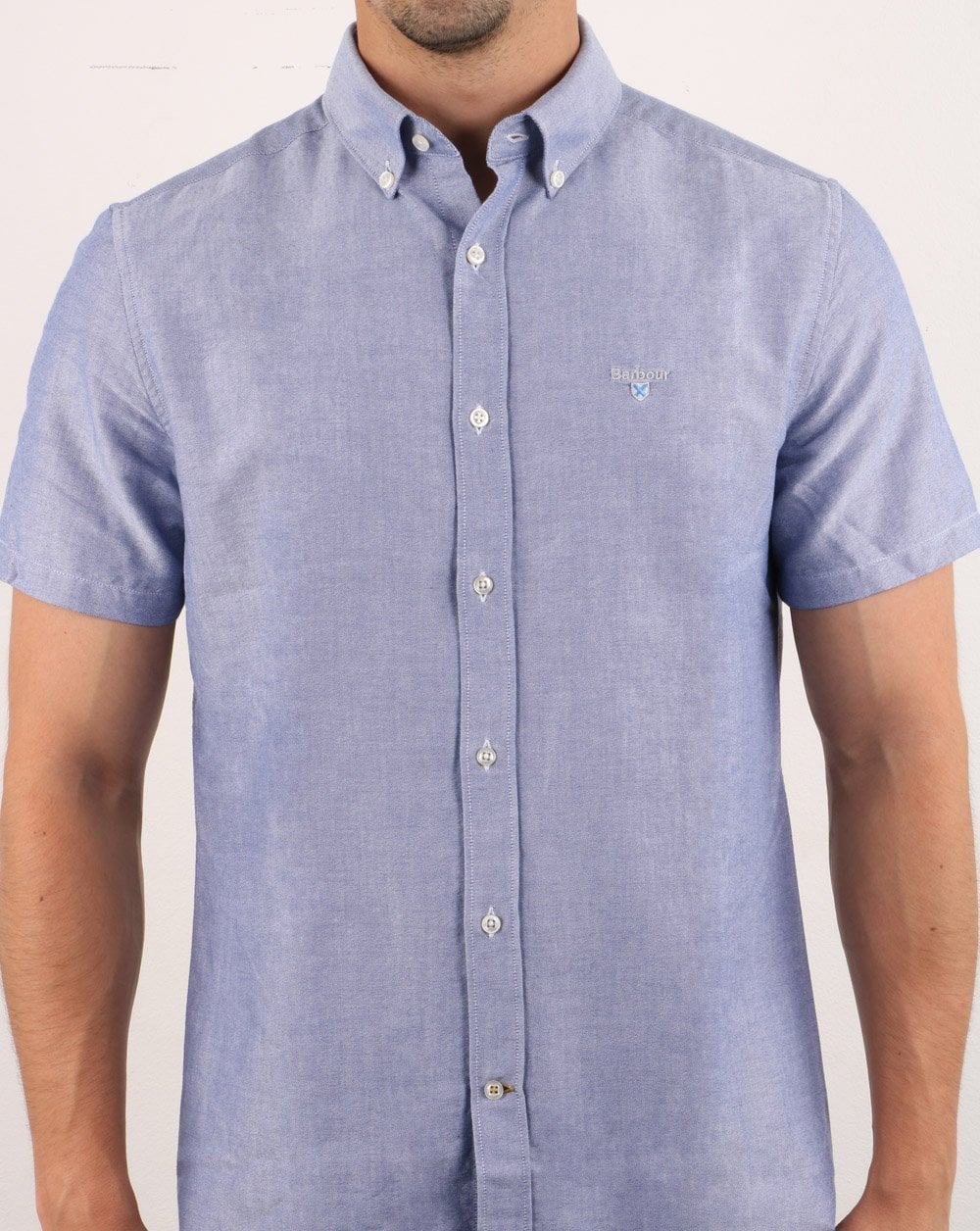 Barbour Oxford Short Sleeve Shirt Indigo - Image 4