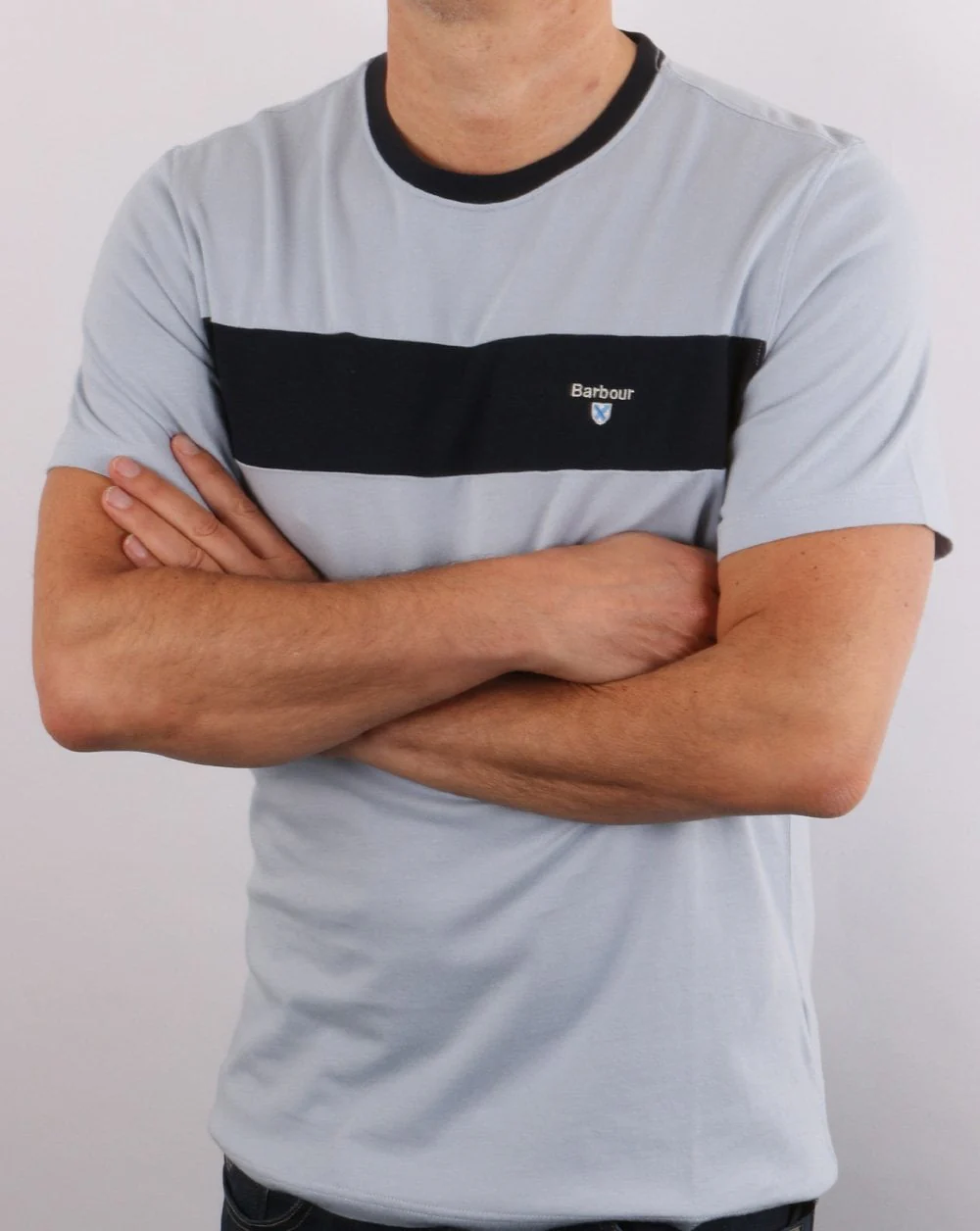 Barbour Panel Tee sky navy - Image 3