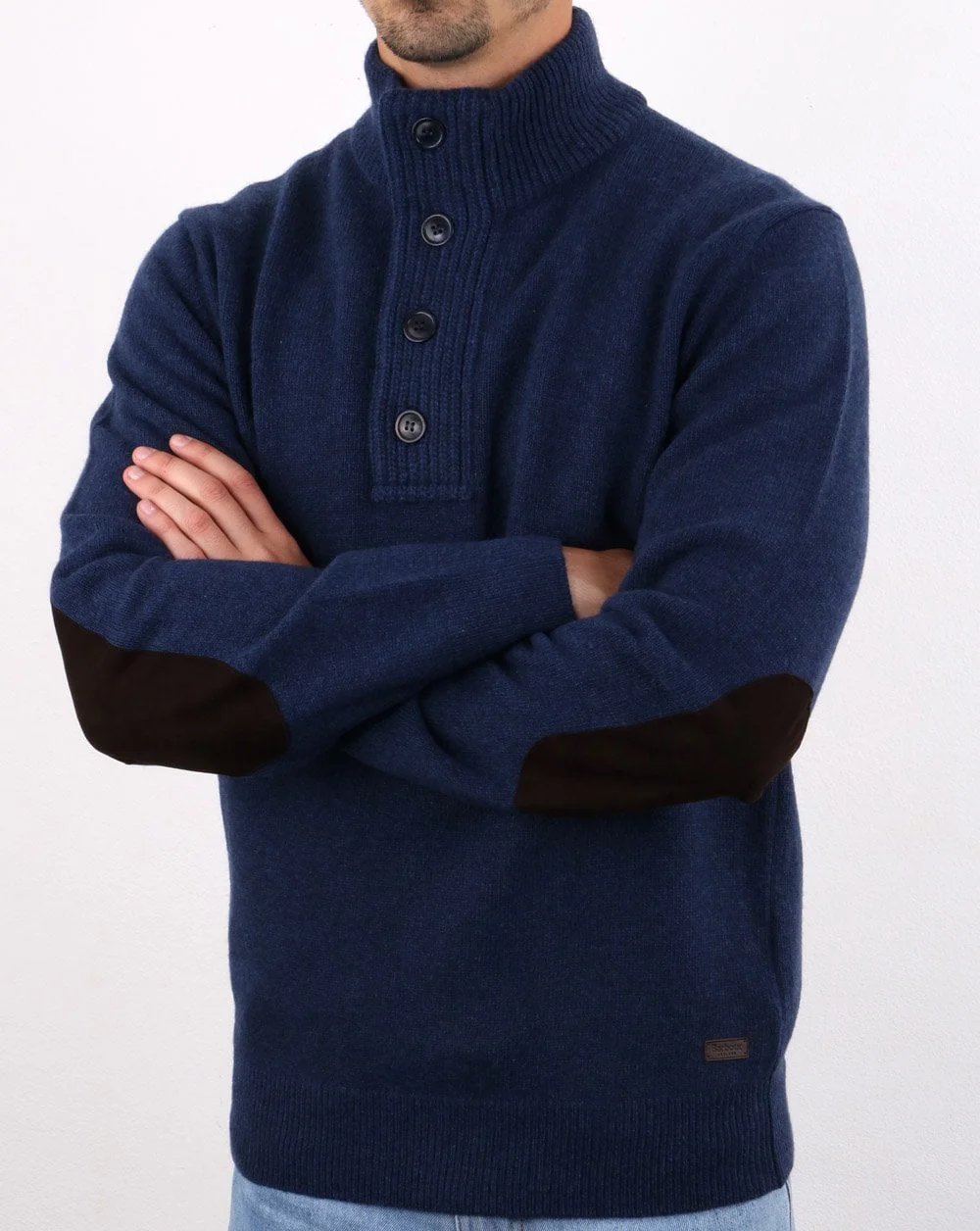Barbour Patch Half Zip Jumper Deep Blue - Image 2