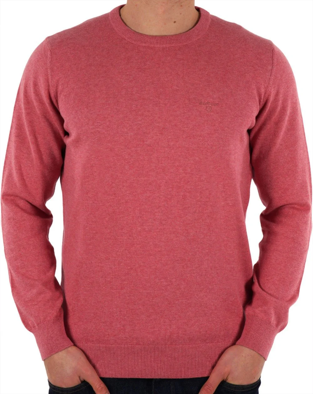 Barbour Pima Cotton Crew Neck Jumper Pink Clay