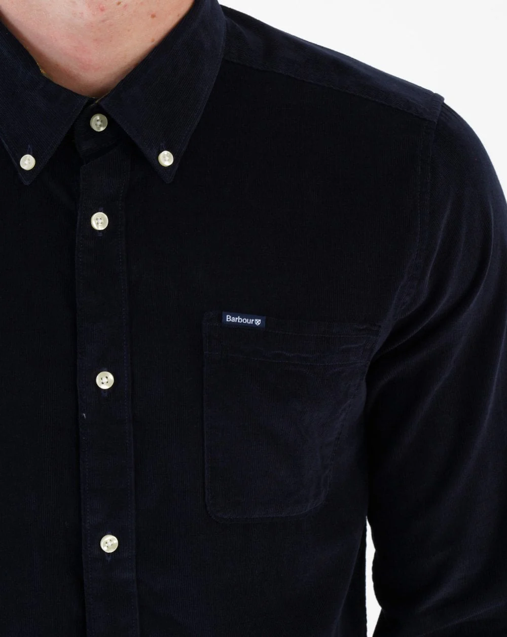 Barbour Ramsey Tailored Cord Shirt Navy - Image 2