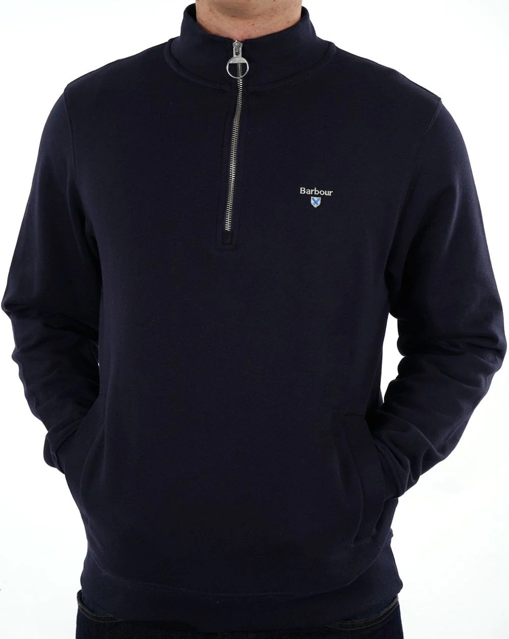 Barbour Rothley Half Zip Sweater Navy - Image 4