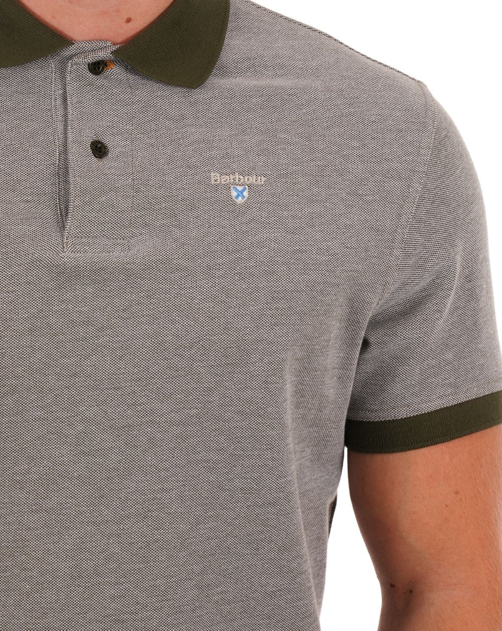 Barbour Sports Mix Polo Dark Olive - Image 2