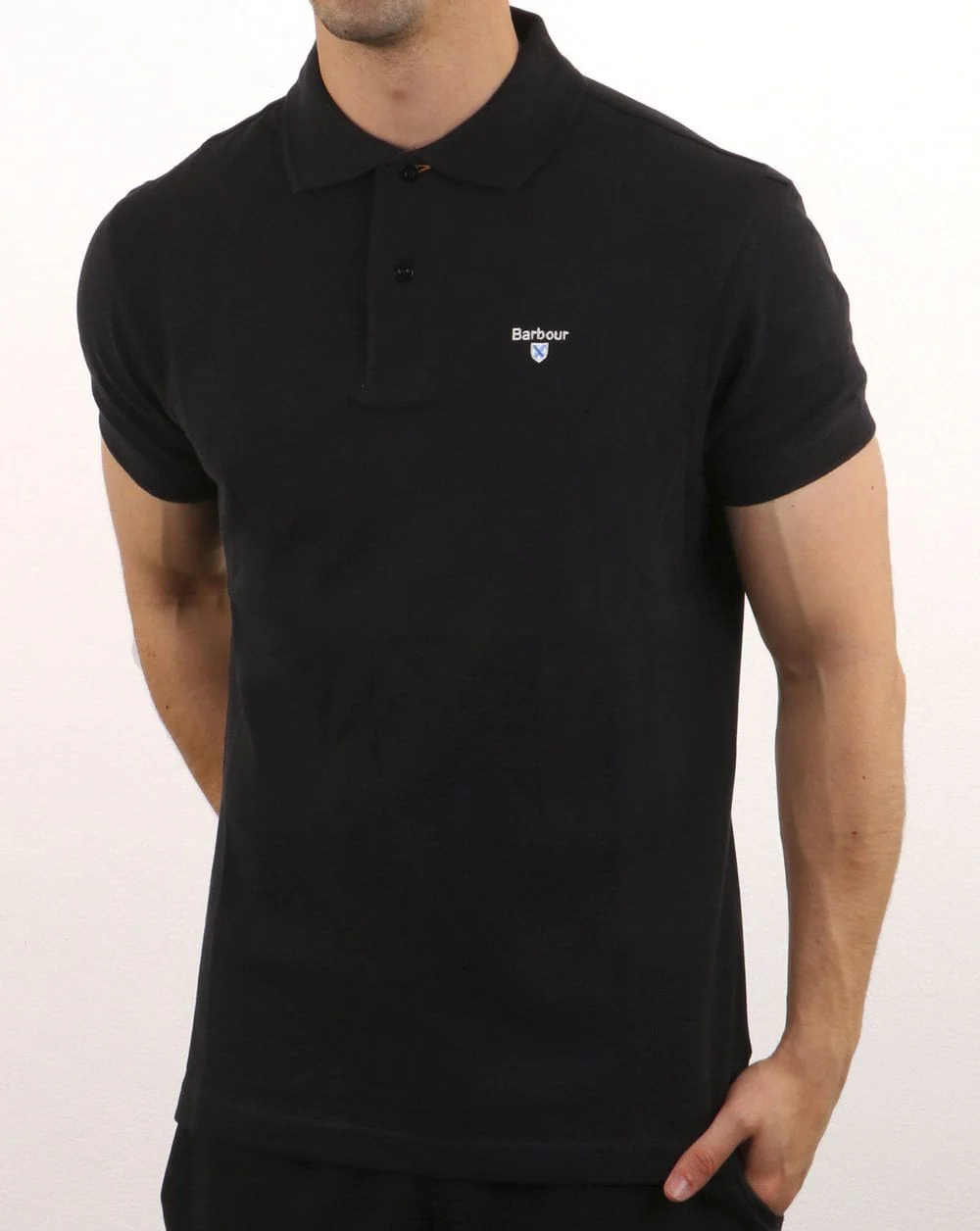 Barbour Tartan Pique Polo Black - Image 3