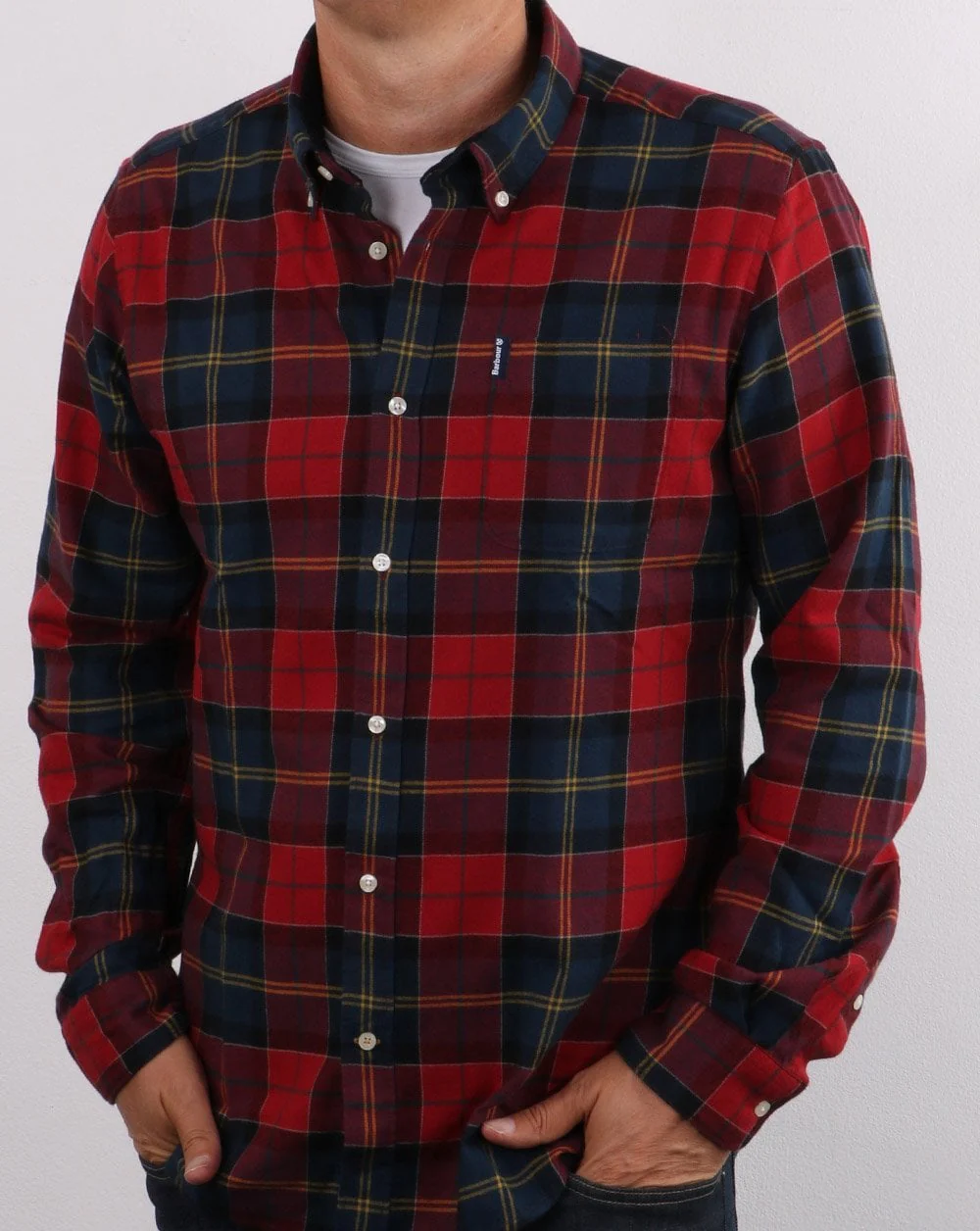 Barbour Tartan Tailored Shirt Crimson - Image 3