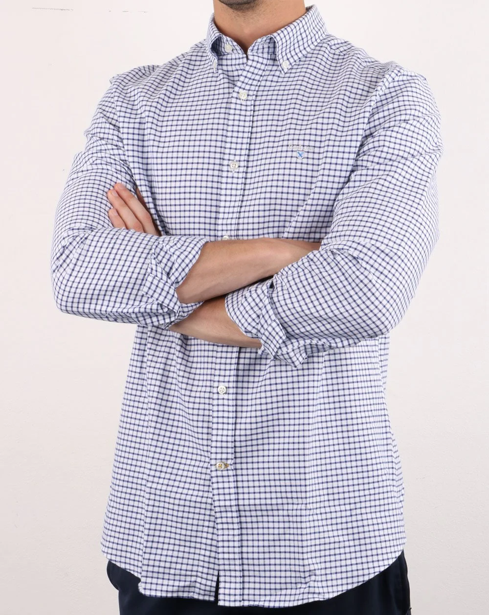 Barbour Tattersall Shirt Indigo - Image 3