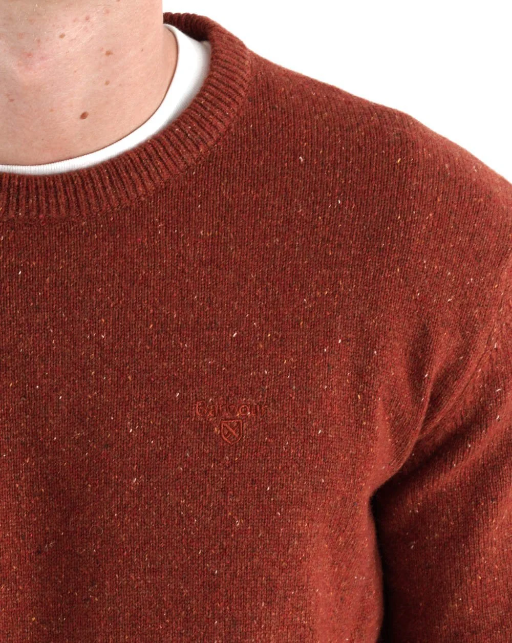 Barbour Tisbury Crew Sweater Brick - Image 3
