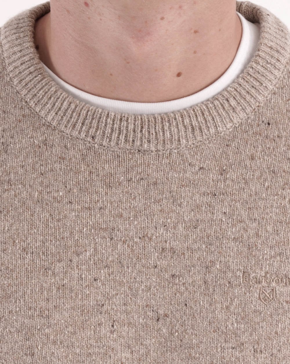 Barbour Tisbury Crew Sweater Stone - Image 3