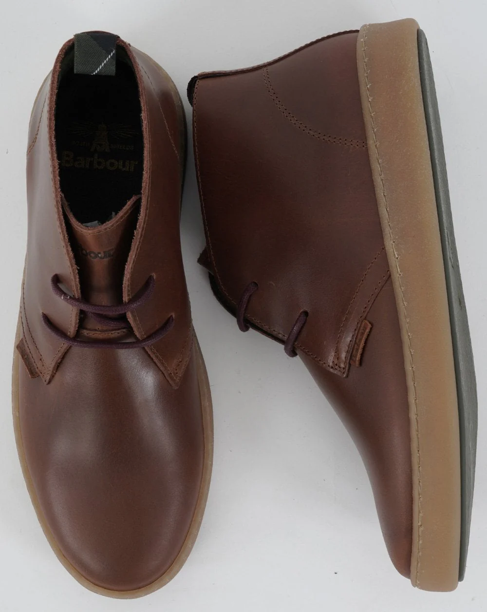 Barbour Yuma Chukka Leather Boot Dark Tan - Image 3