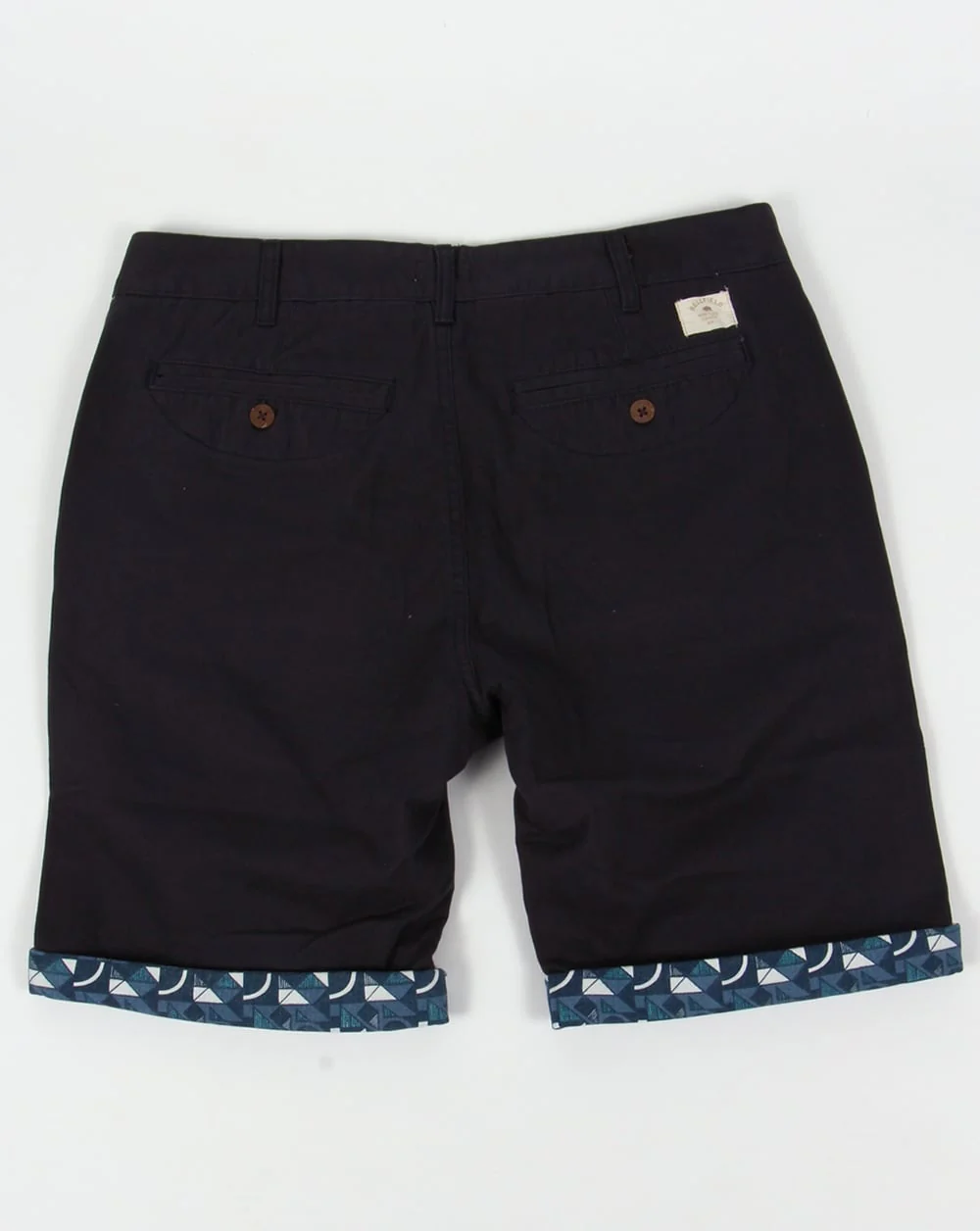 Bellfield Turn Up Printed Shorts Navy - Image 2