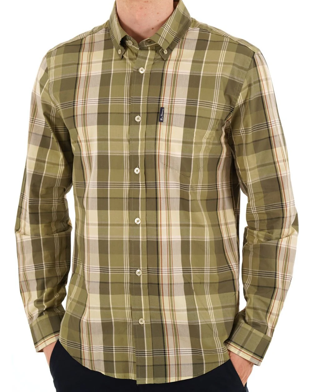 Ben Sherman Heritage Check Shirt Litchen Green - Image 3