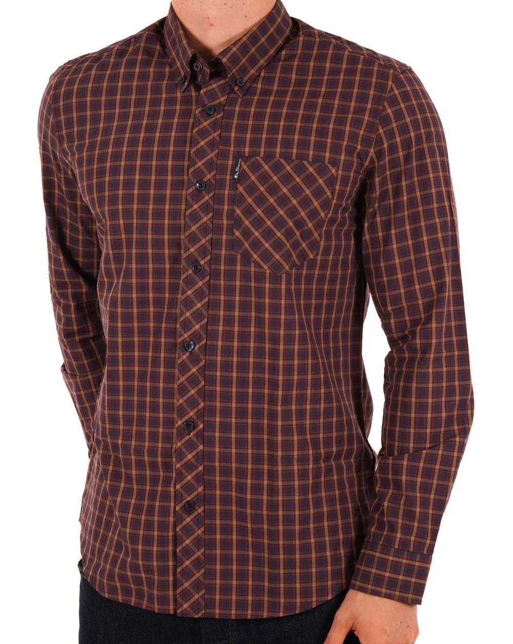 Ben Sherman House Check Shirt Aubergine