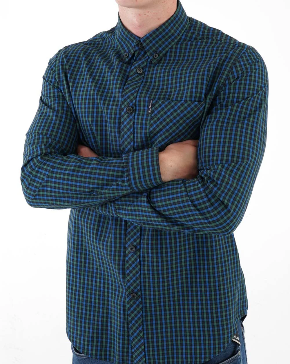 Ben Sherman House Check Shirt Dark Emerald - Image 3