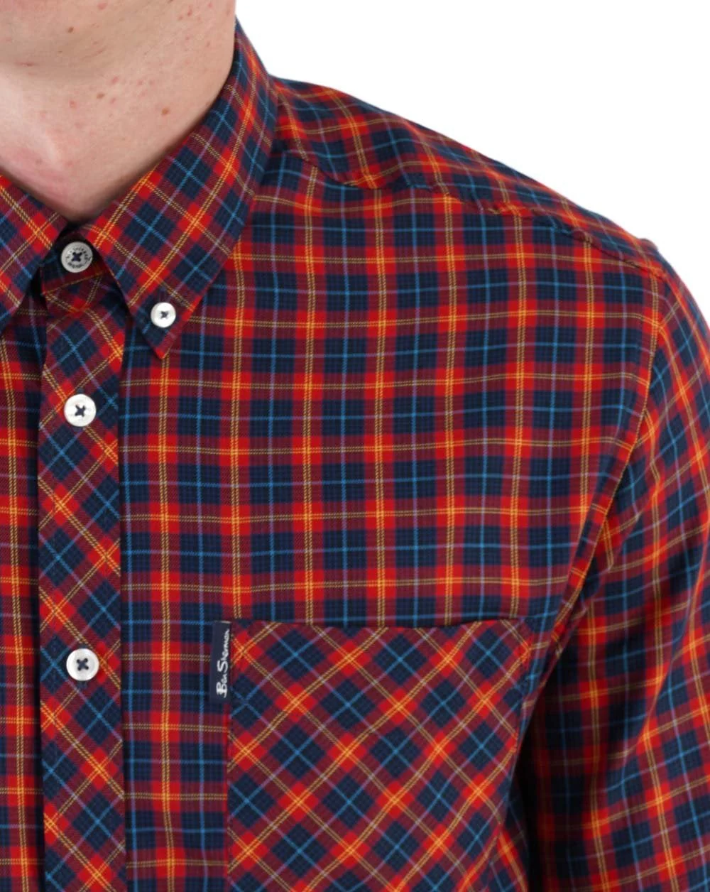 Ben Sherman House Tartan Shirt Red - Image 3