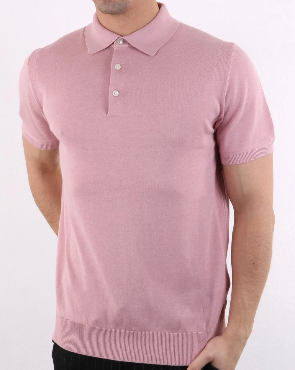 Ben Sherman Knitted Polo Light Pink - Image 2
