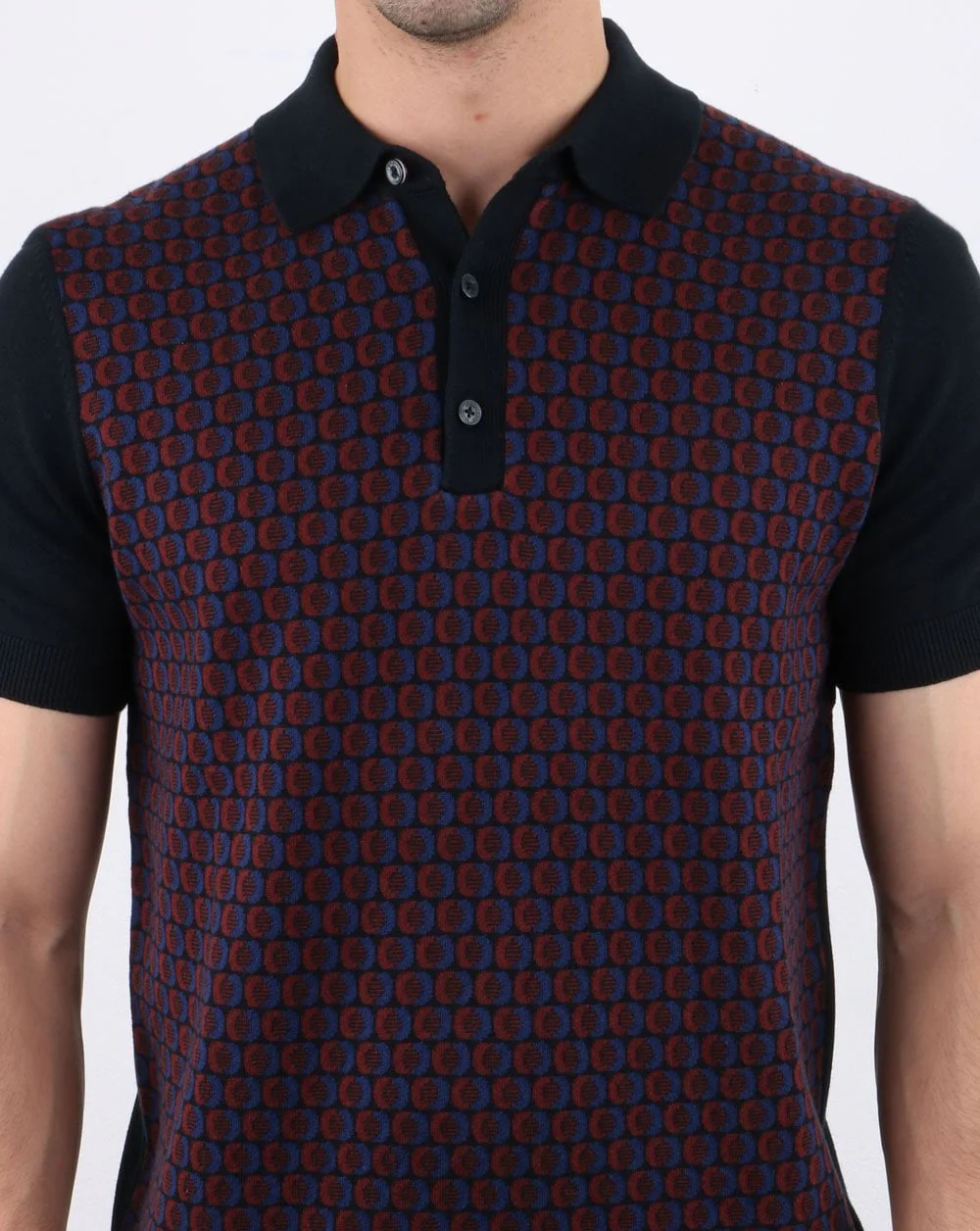 Ben Sherman Knitted Polo Shirt Black - Image 4