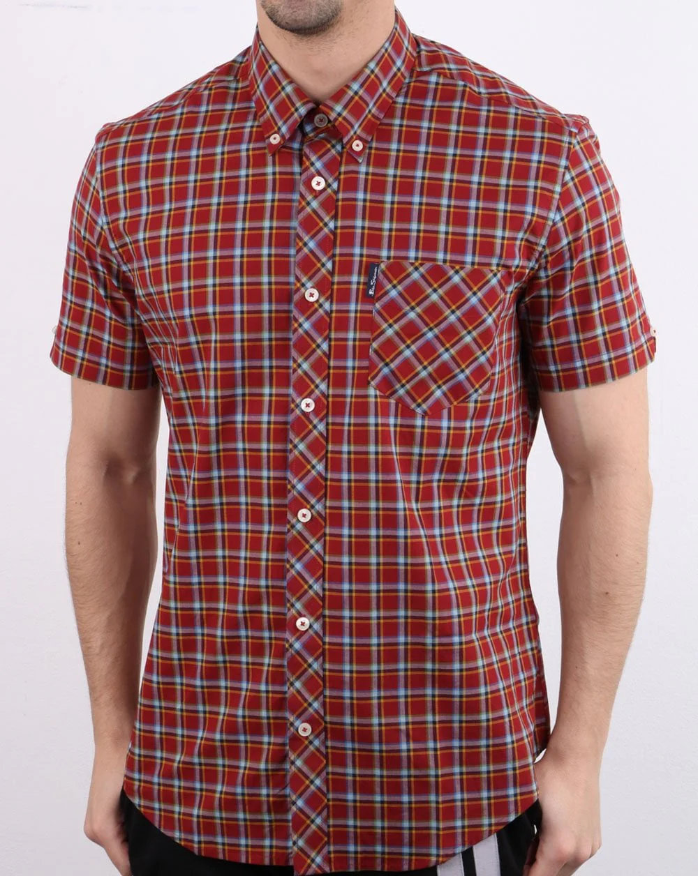 Ben Sherman Short Sleeve Check Shirt Red