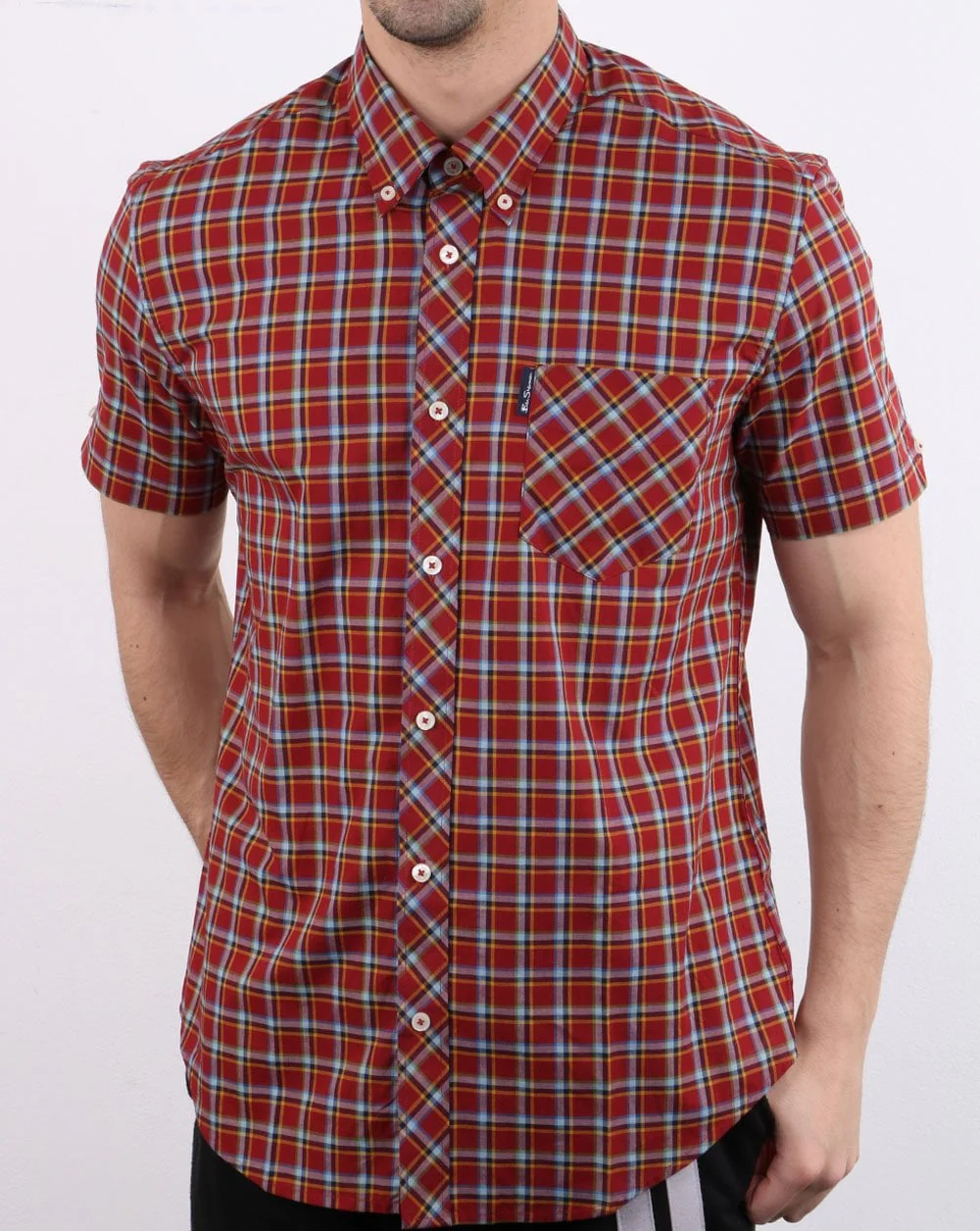 Ben Sherman Short Sleeve Check Shirt Red - Image 2