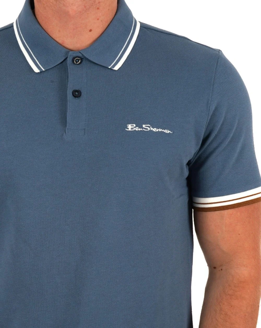 Ben Sherman Signature Pique Polo Airforce Blue - Image 2