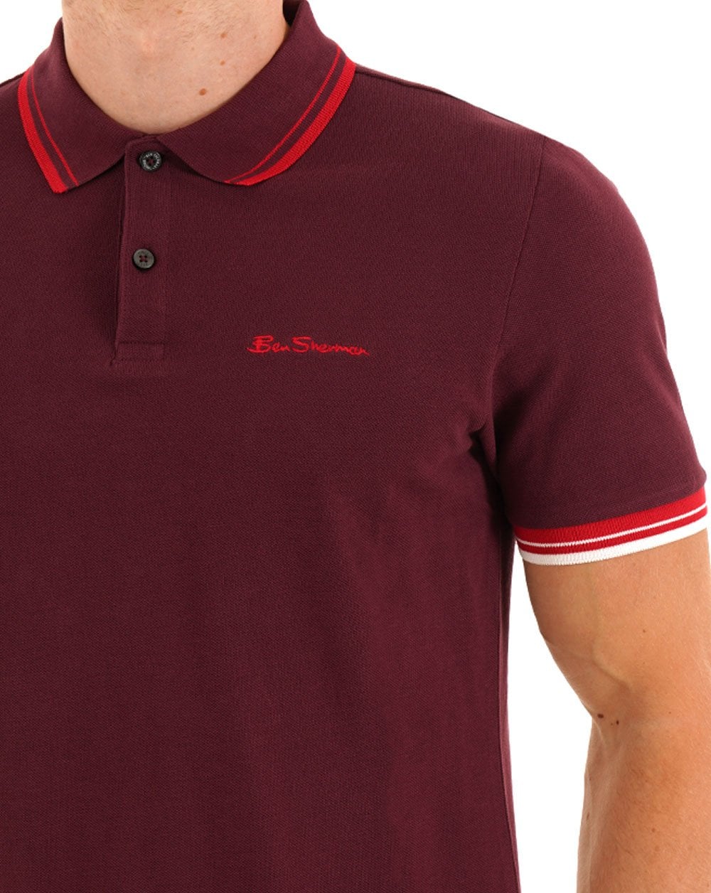 Ben Sherman Signature Pique Polo Dark Wine - Image 2