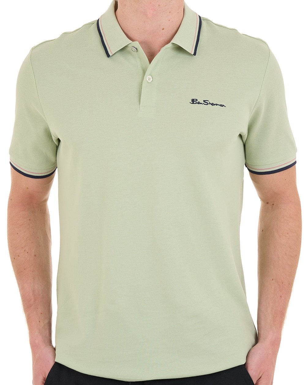 Ben Sherman Signature Pique Polo Pistachio - Image 3