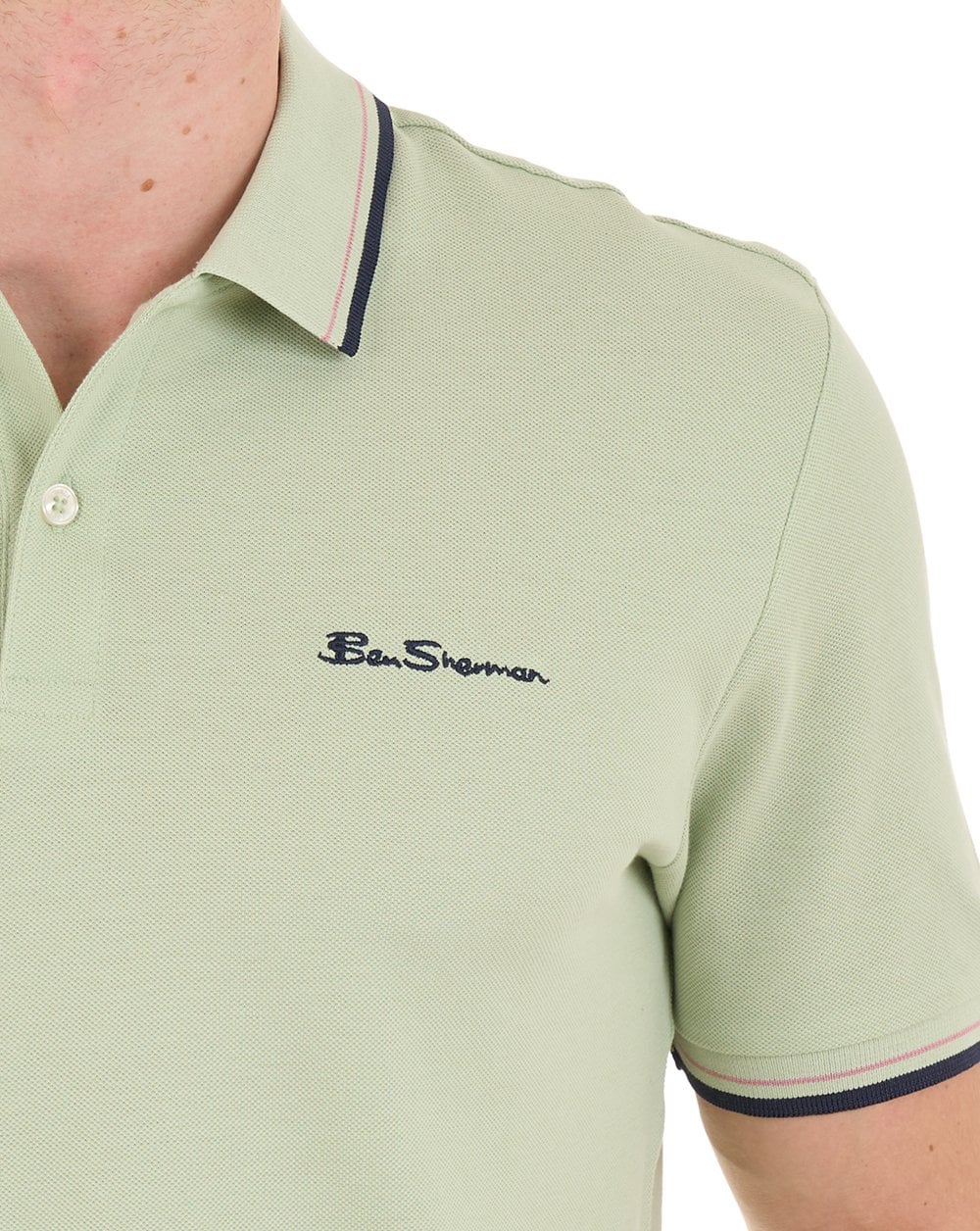 Ben Sherman Signature Pique Polo Pistachio - Image 4