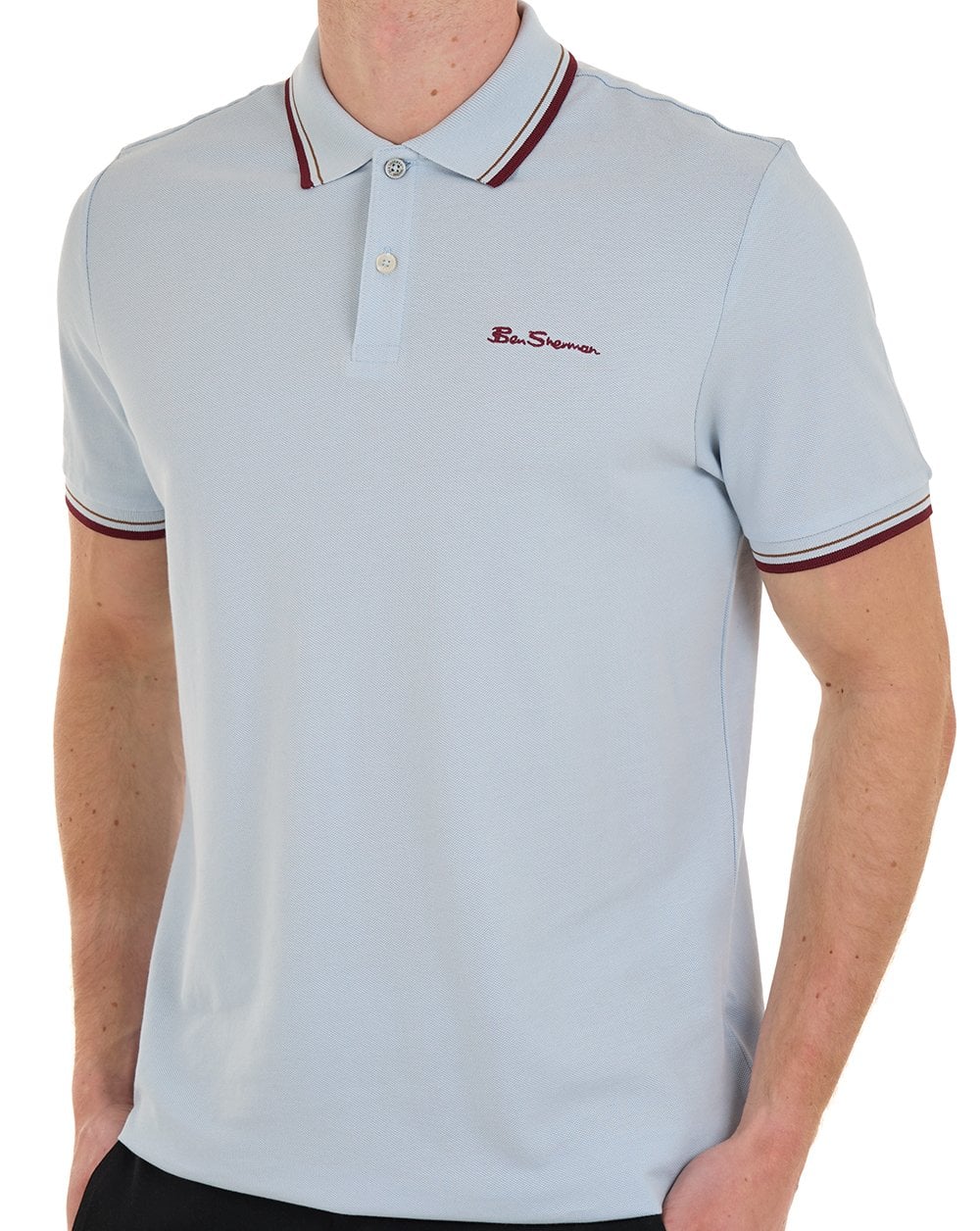Ben Sherman Signature Pique Polo Powder Blue - Image 2