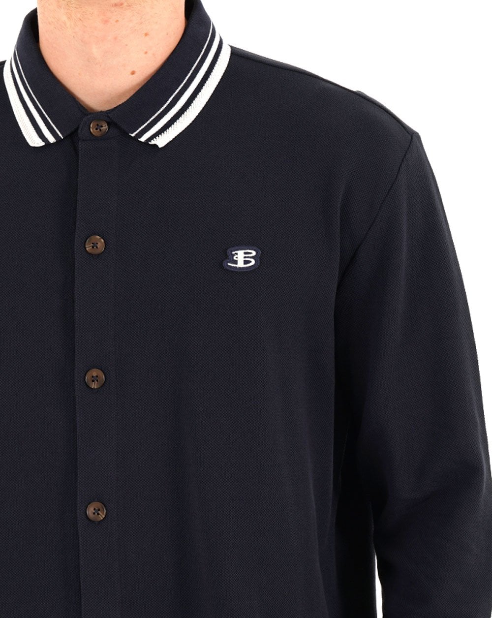 Ben Sherman Tipped LS Polo Dark Navy - Image 2