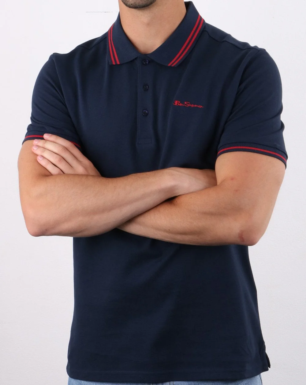 Ben Sherman Tipped Polo Shirt Navy - Image 3