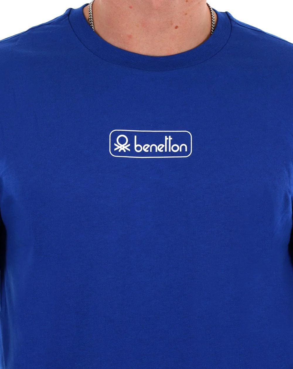Benetton Box Logo T-shirt Royal Blue - Image 2
