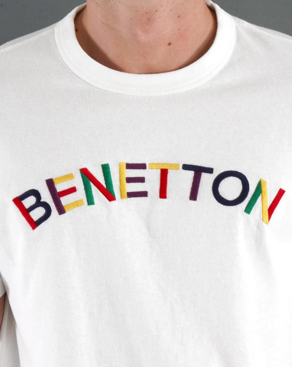 Benetton Chest Logo T-shirt White - Image 3