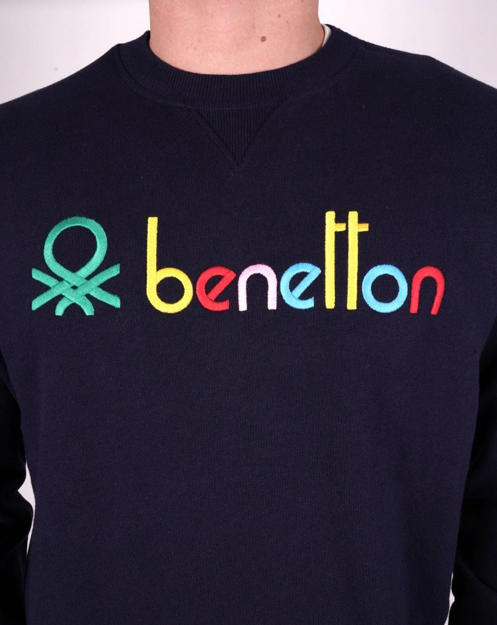 Benetton Colour Logo Sweatshirt Navy - Image 2