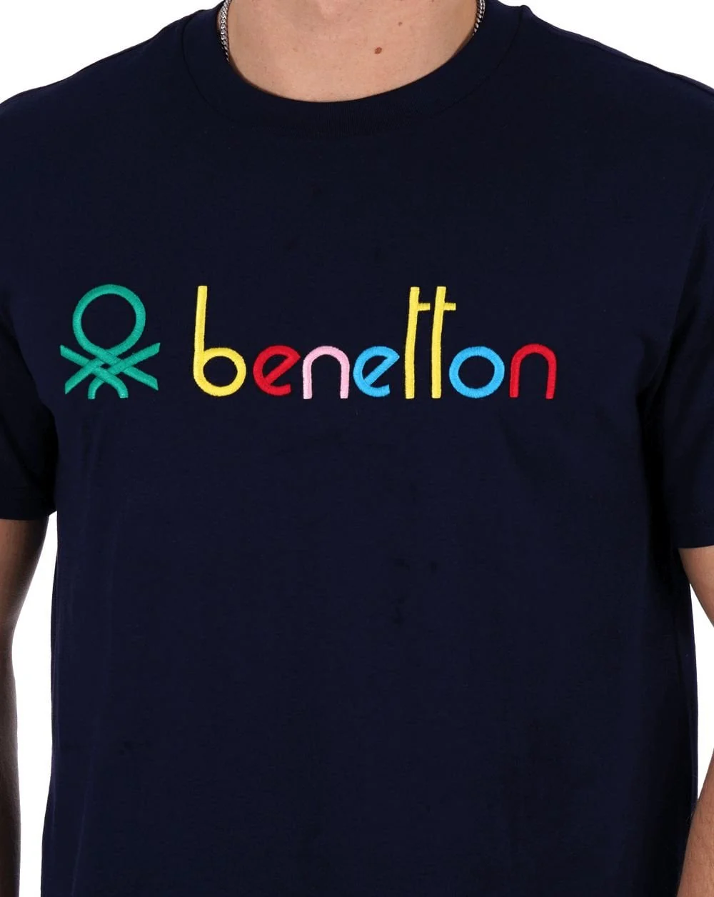 Benetton Colours Logo T-shirt Navy - Image 2