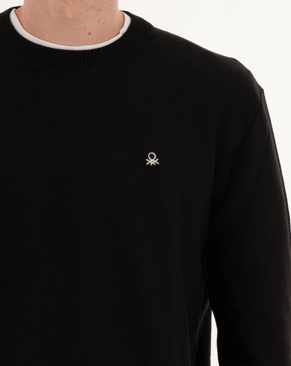 Benetton Cotton Knit Sweater Black - Image 2