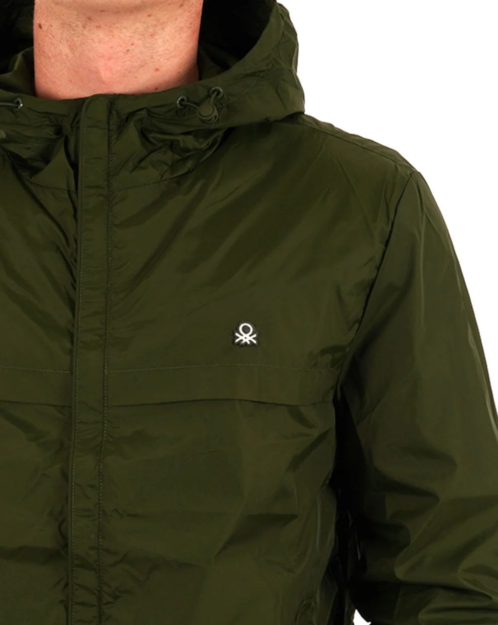 Benetton Hooded Rain Defender Jacket Dark Forest - Image 2